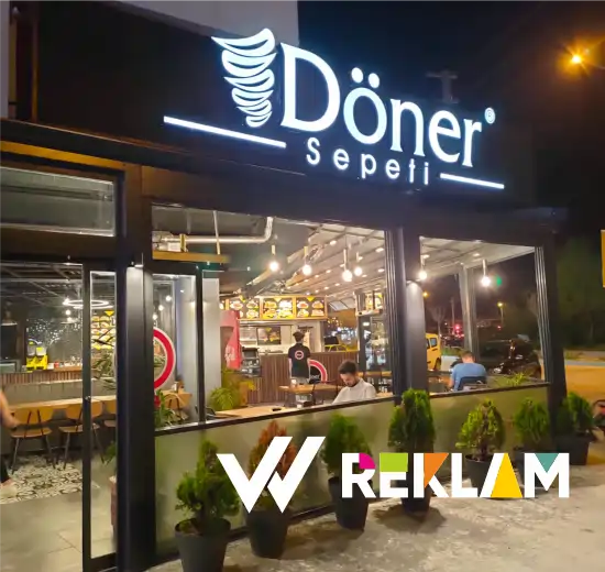 Dönerci ışıklı tabela örneği