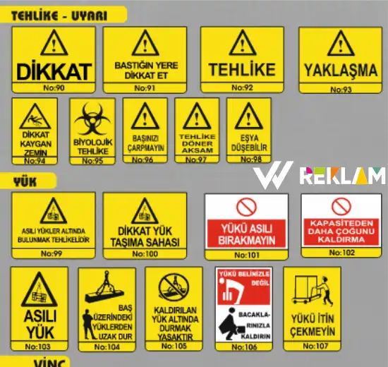 Etiket uyarı levhası Düzce